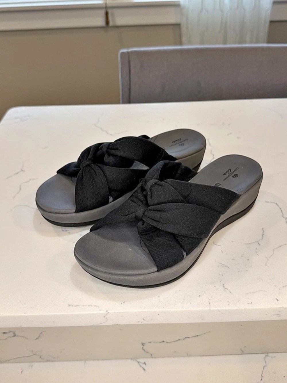 Clarks Arla Dristi Black Textile Sandals US 6 New
